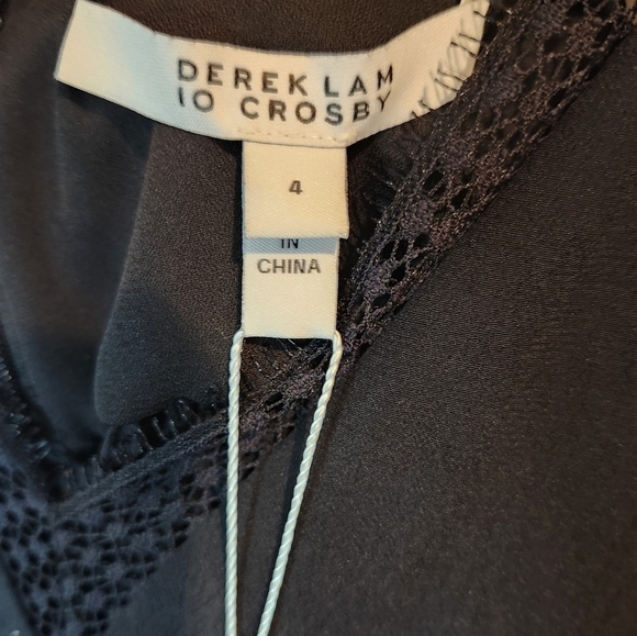 10 Crosby Derek Lam Black Peplum Ruffle Tank Size 4 New with Tags - Picture 8 of 9